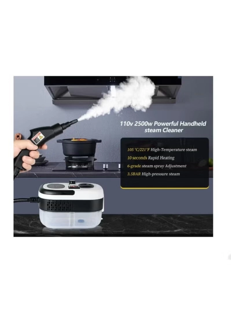 High-Pressure Steam Cleaner - Multi-Purpose Multiple Brush Attachments