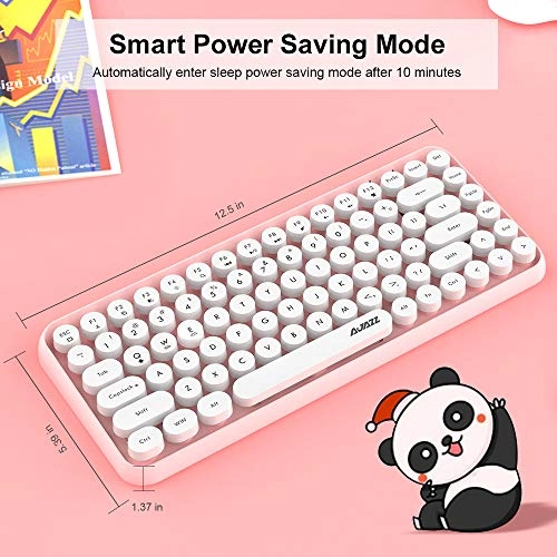 84-Key Keyboard - Retro Round Keycaps Bluetooth