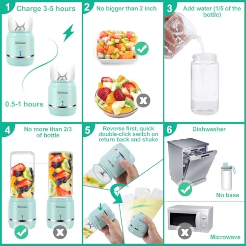 OS-8S - Portable USB Rechargeable 6-Blade Personal Blender