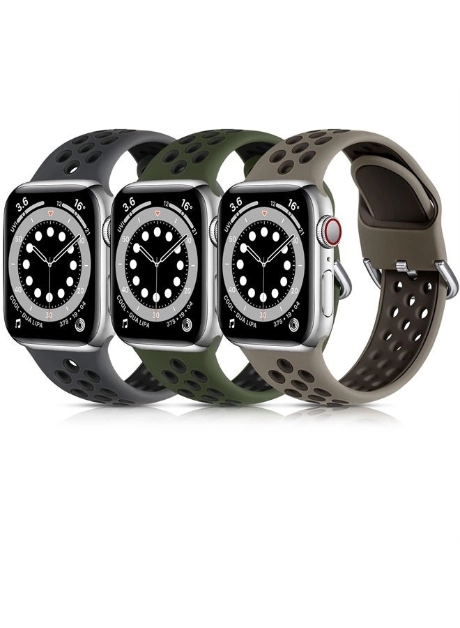Lerobo 3 Pack Breathable Watch Band for Apple Watch - 38mm/40mm/41mm/42mm/44mm/45mm/49mm