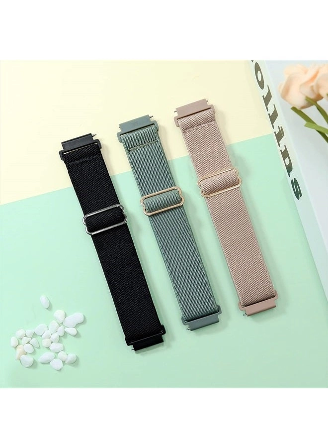 3 Pack 22MM Stretchy Nylon Watch Band for Amazfit GTR 4/GTR 3 Pro/GTR 3/GTR 2/2e/GTR 47mm, Garmin Vivoactive 4, Venu 2, Forerunner 255, Samsung Galaxy Watch 3/Galaxy Watch 46mm, Gear S3, Fossil Gen 5E, Ticwatch Pro 3, Huawei Watch 3, GT 2 46mm/GT3 46MM, Polar Vantage M
