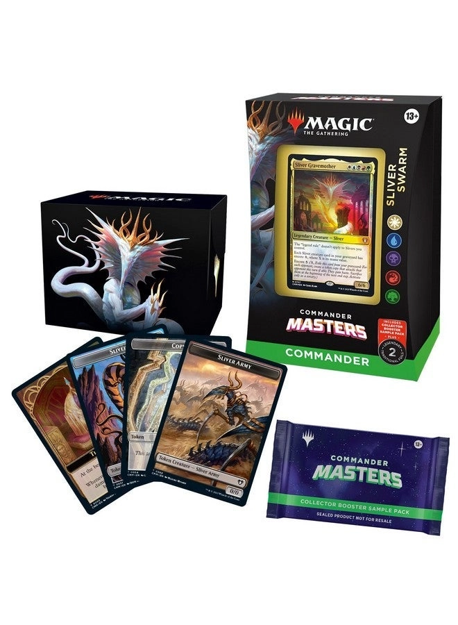 Commander Masters Commander Deck - Sliver Swarm - 100-Card Deck + Collector Booster Sample Pack - 2-Card