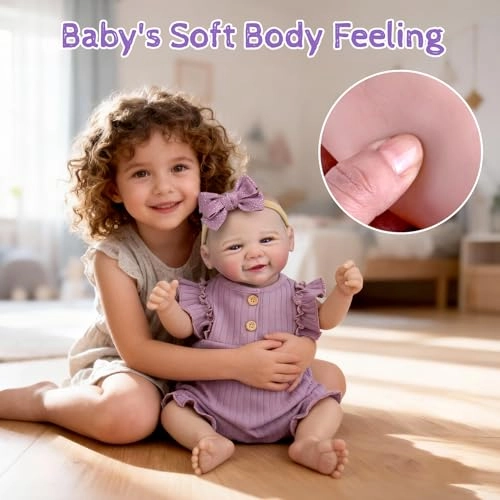 Reborn Baby Doll - 20 inch Vinyl Open Eyes Ages 3+