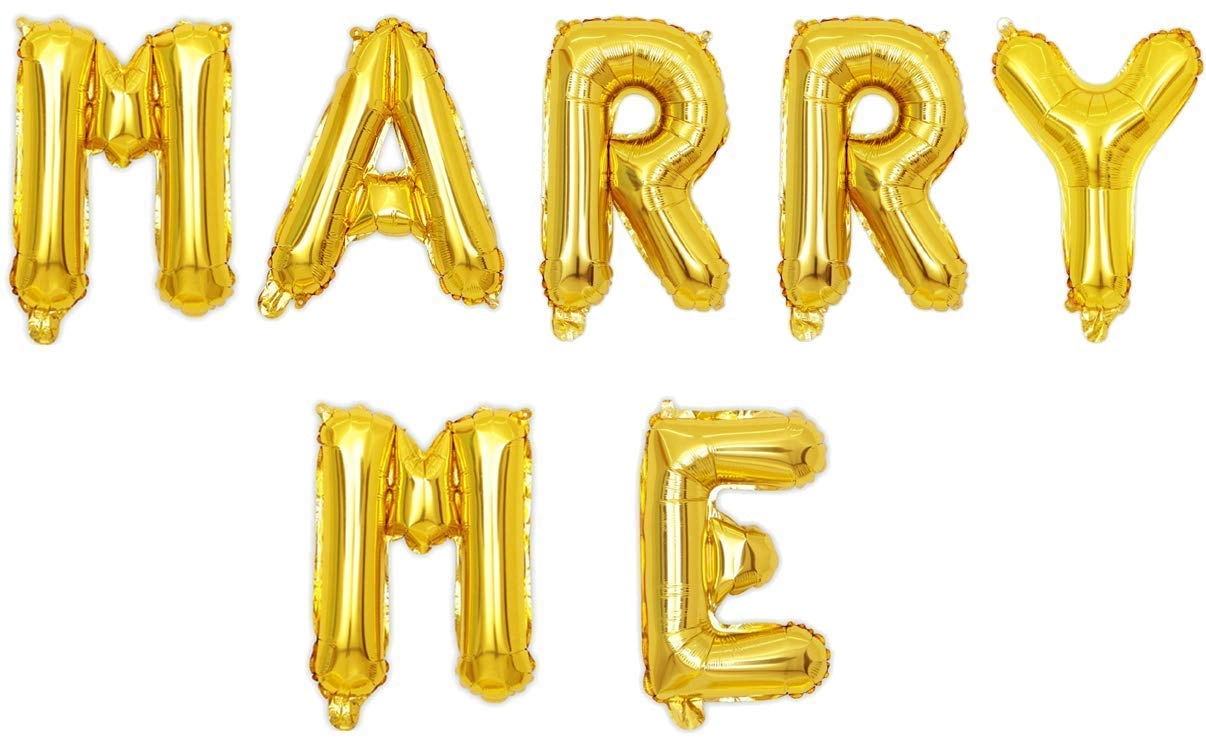 Party Time Trading LLC Marry ME Decoration Alphabetical Balloon Set - 16 inch