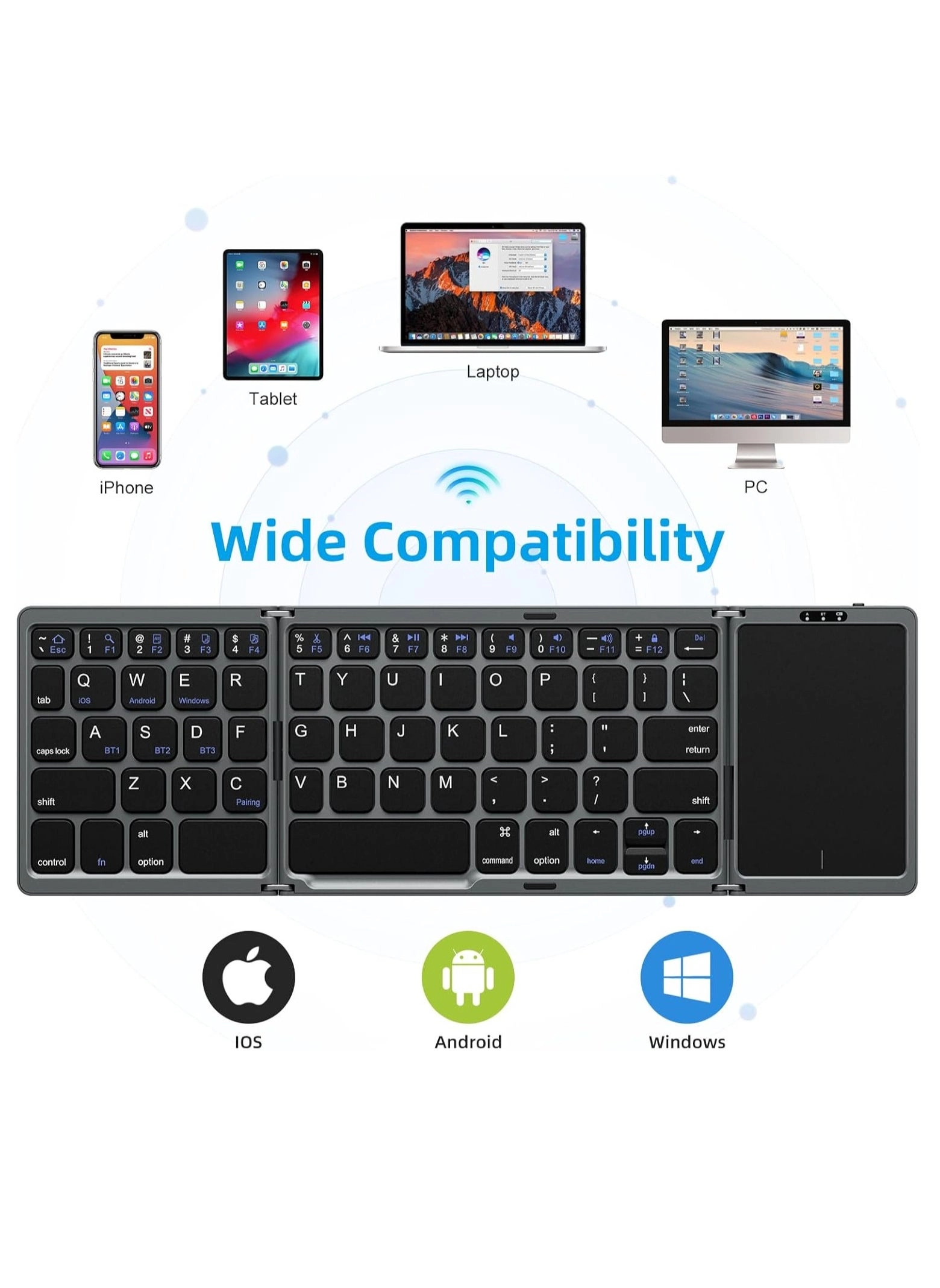 Foldable Bluetooth Keyboard - Wireless