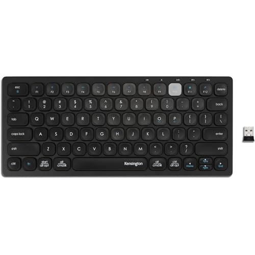Compact Multi-Device Dual Wireless Keyboard - Windows Mac iOS ChromeOS