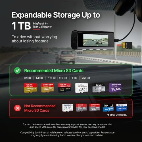 Dashcam 4K Dual 3840 x 2160 pixels