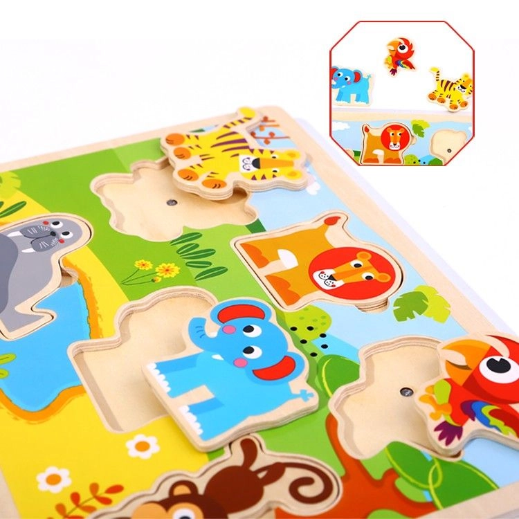 Wooden Animals Sound Puzzle - 18 months+ 7 pieces