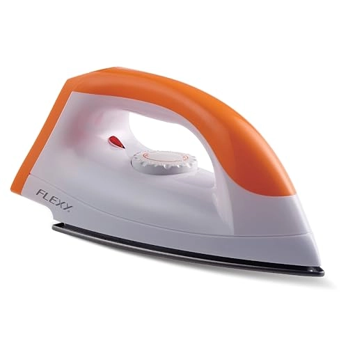 Dry Iron - 1000W Non-Stick Teflon Soleplate Overheat Protection