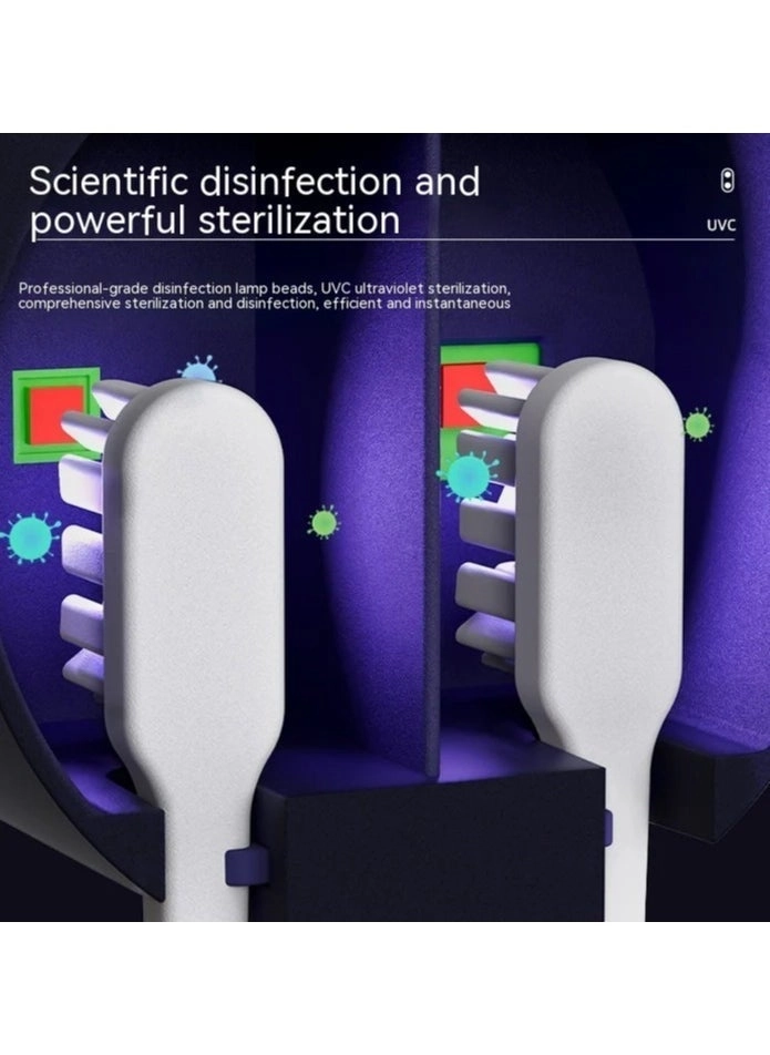 UV Toothbrush Sterilizer - Rechargeable Wall Mounted White