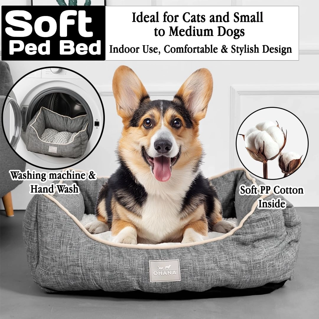 Dog bed with bolsters - 60 cm L memory foam