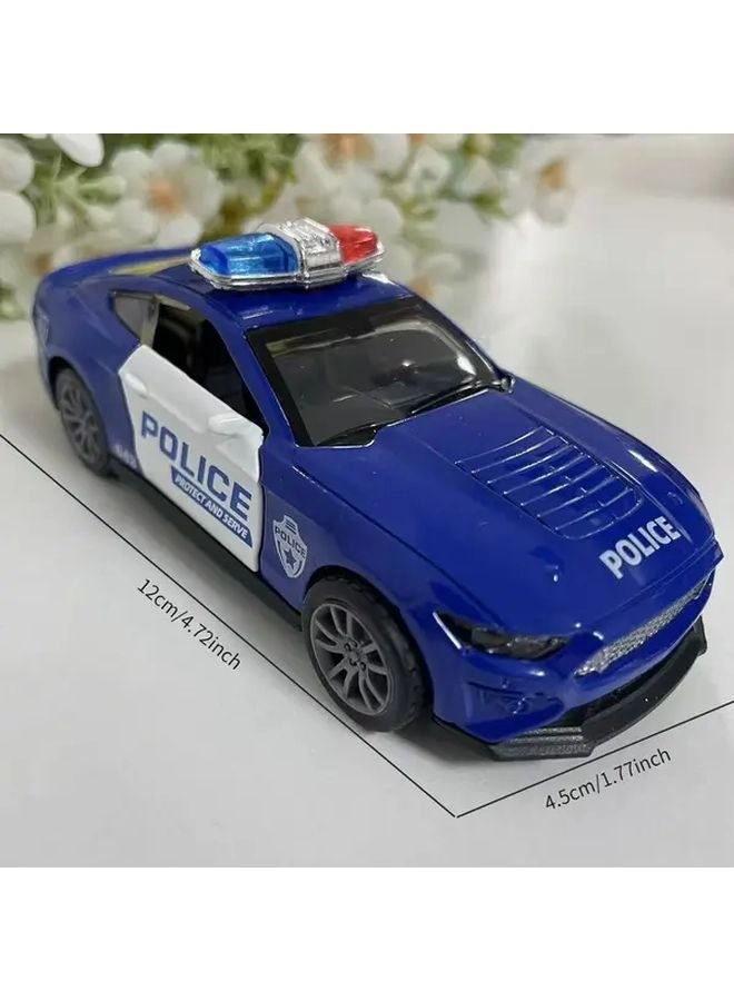 M5 Police Car - Grey Blue Alloy Pull-Back Action
