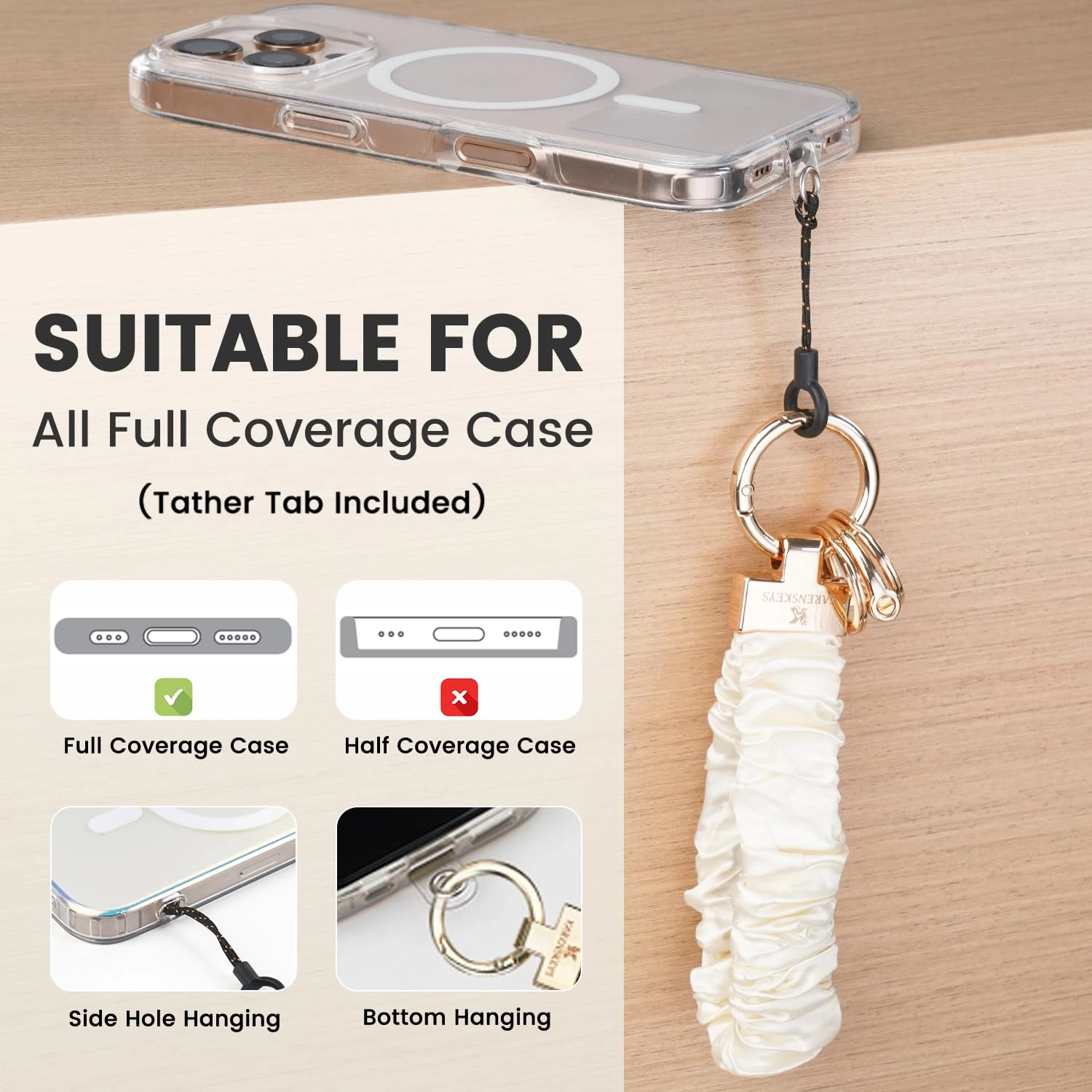 Scrunchie Keychain Wristlet - Colour