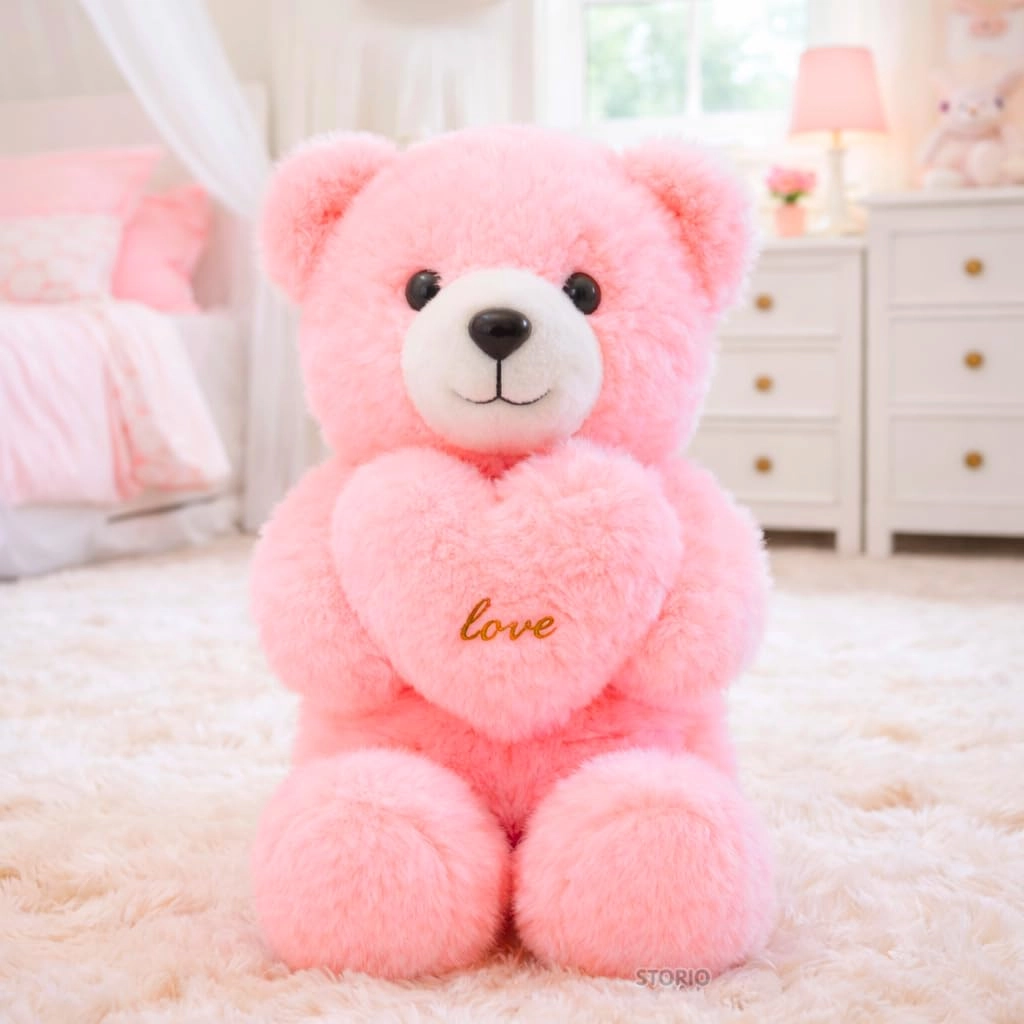 Storio, Storio Teddy Bear Brown Teddy Bear With Red Heart 25 cm Plush