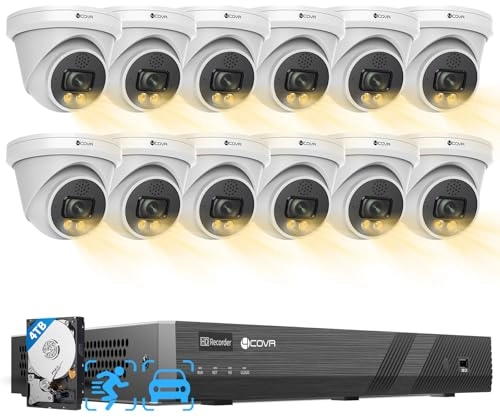 PoE Security Camera System - 12Pcs 16 Channel 4K