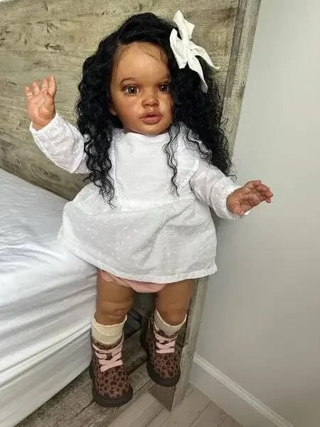 Pippa Reborn Baby Doll - 26 inch Cotton Vinyl Hand-rooted Curly Hair Ages 3+