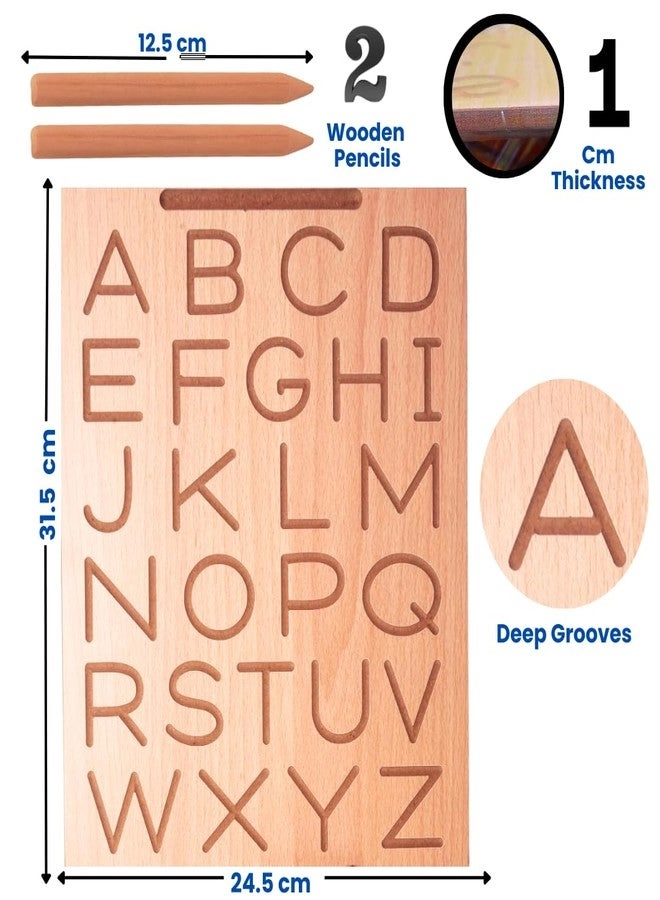 Wooden Alphabet & Number Tracing Boards - 2+ 2 pieces