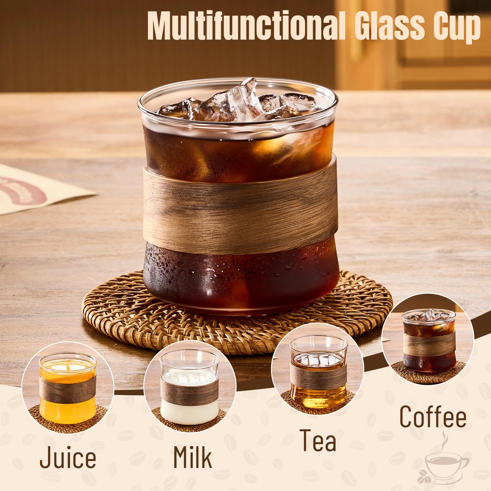 Espresso Cup - 2 pcs Wooden Ring