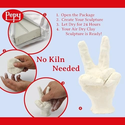 Premium European Air Dry Modeling Clay - 2996g 3pcs.