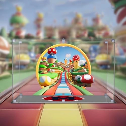 Acrylic Transparent Collectible Display Case for LEGO 72037 Karting Block Model - 3mm thickness