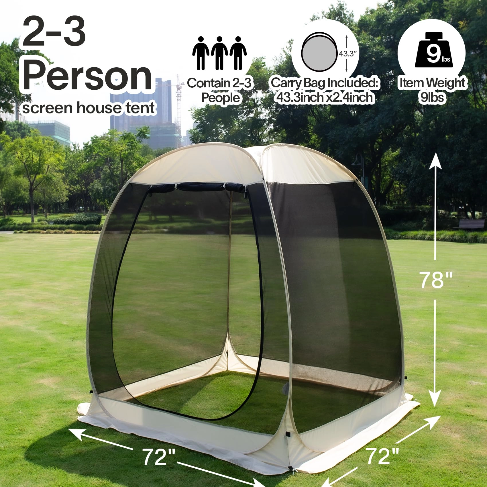 Pop Up Screen House - 9 square meters