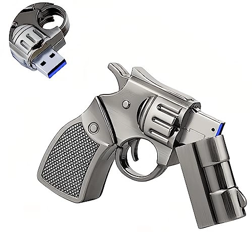 Metal Revolver Gun USB Flash Drive - USB 3.0 USB Type A 32GB
