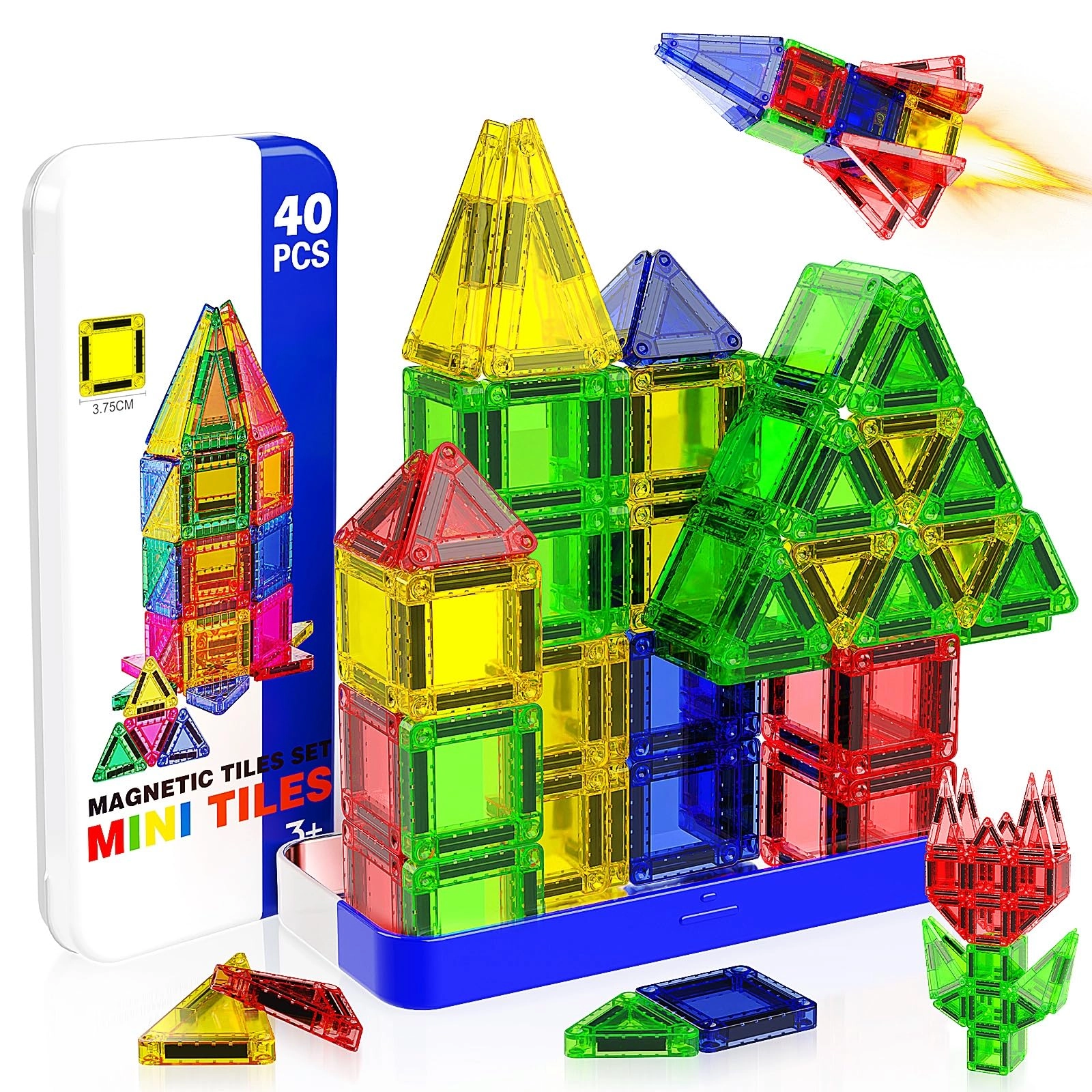 magneverse Mini Magnetic Tiles - Magnetic Tiles 40 pcs