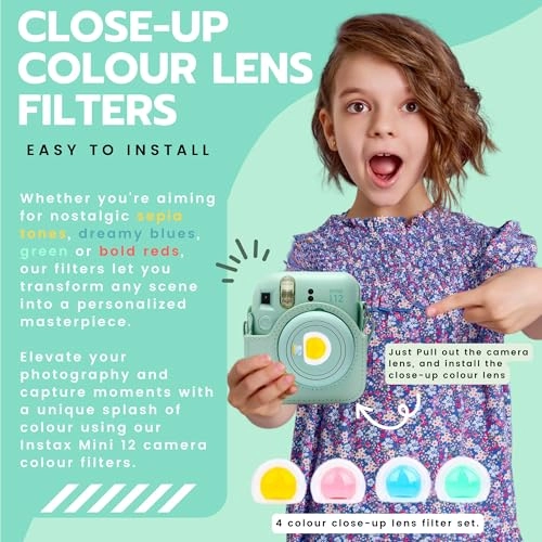 Mini 12 - Mint Green + Mini Film - 40 shots + Mini 12 Case + Mini Album Book + Film Stickers + Colour Filters