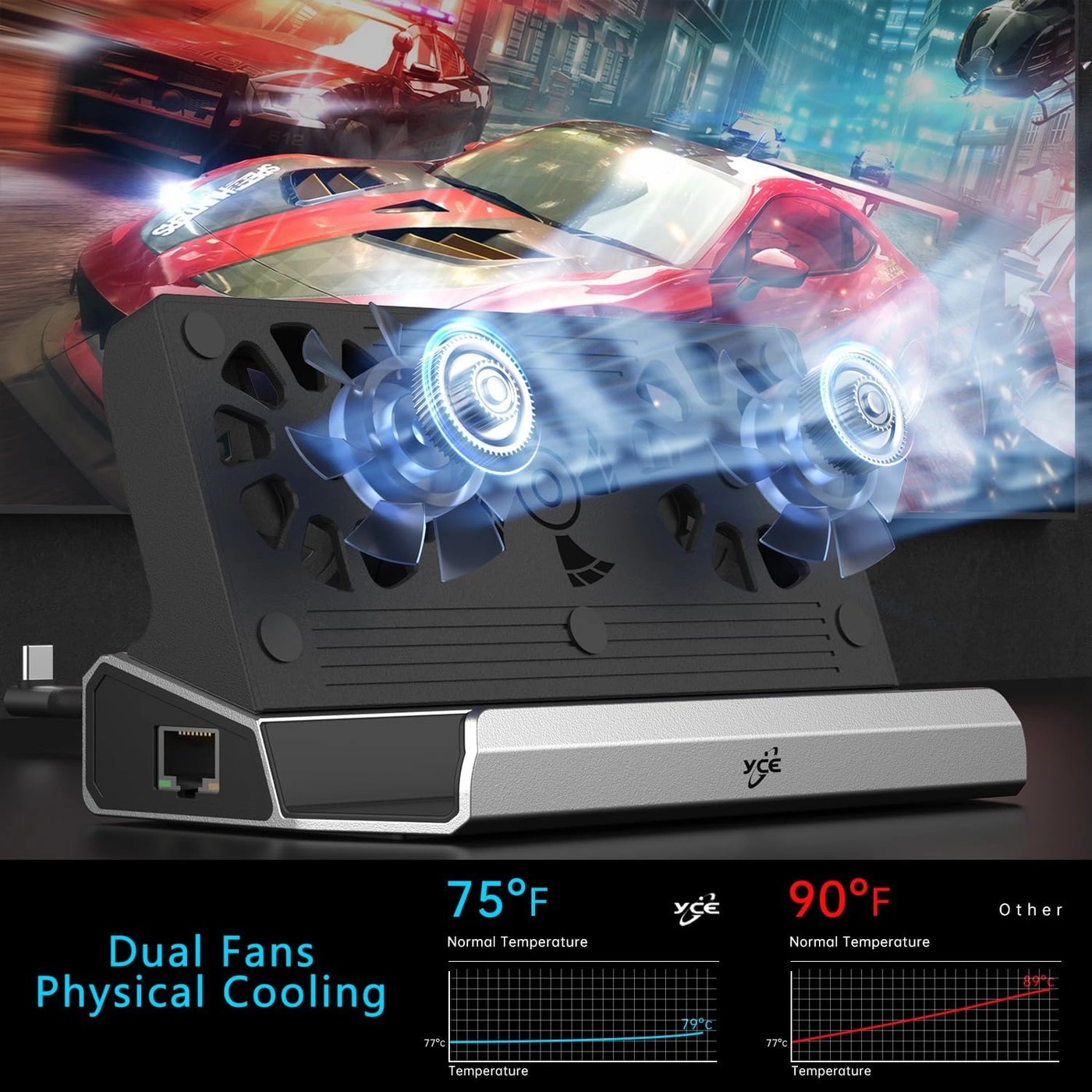 Steam Deck Dock - 11-in-1 Dual Cooling Fans 4K