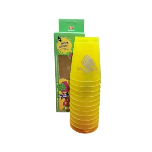 Large Hole Stacking Cups - Pack of 12 Yellow