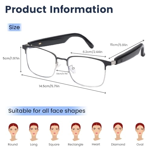 Smart Bluetooth Glasses - Touch Control Voice Control