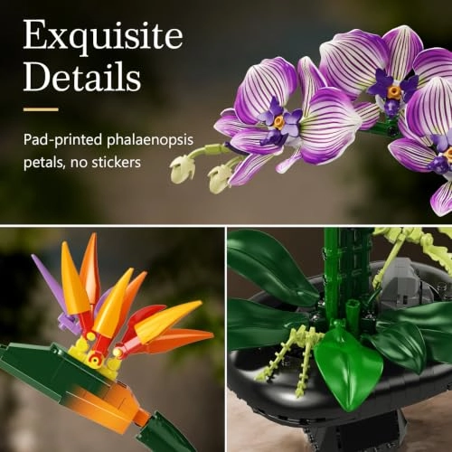 Orchid Flowers Building Set - 505 pcs
