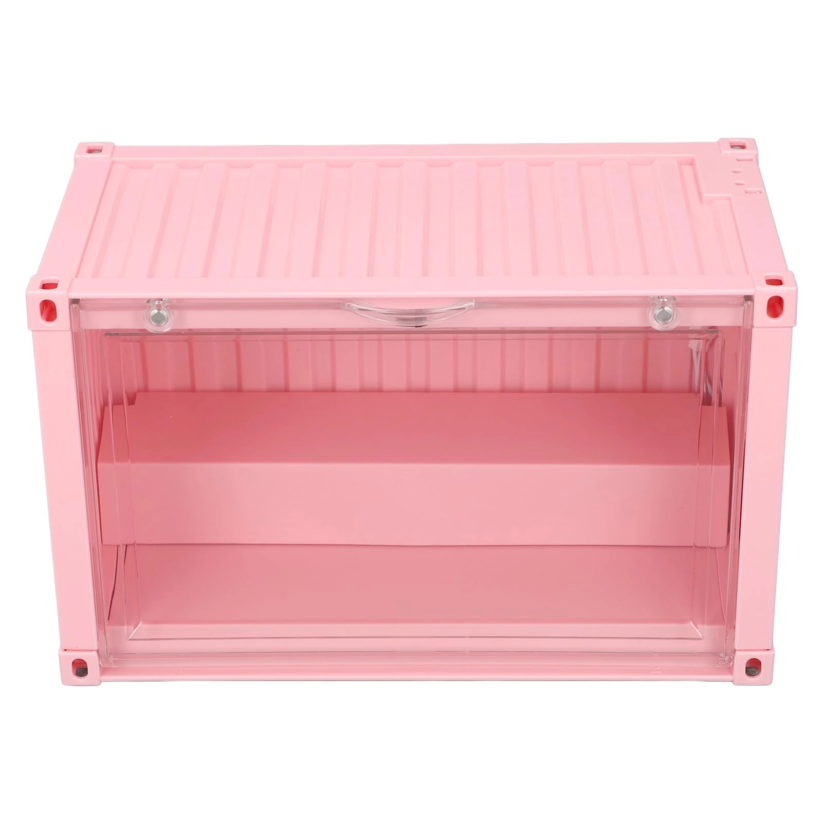 Miniature Figures Display Case - LED Dustproof Stackable Pink (Omquotcalnbt1d7x-12)
