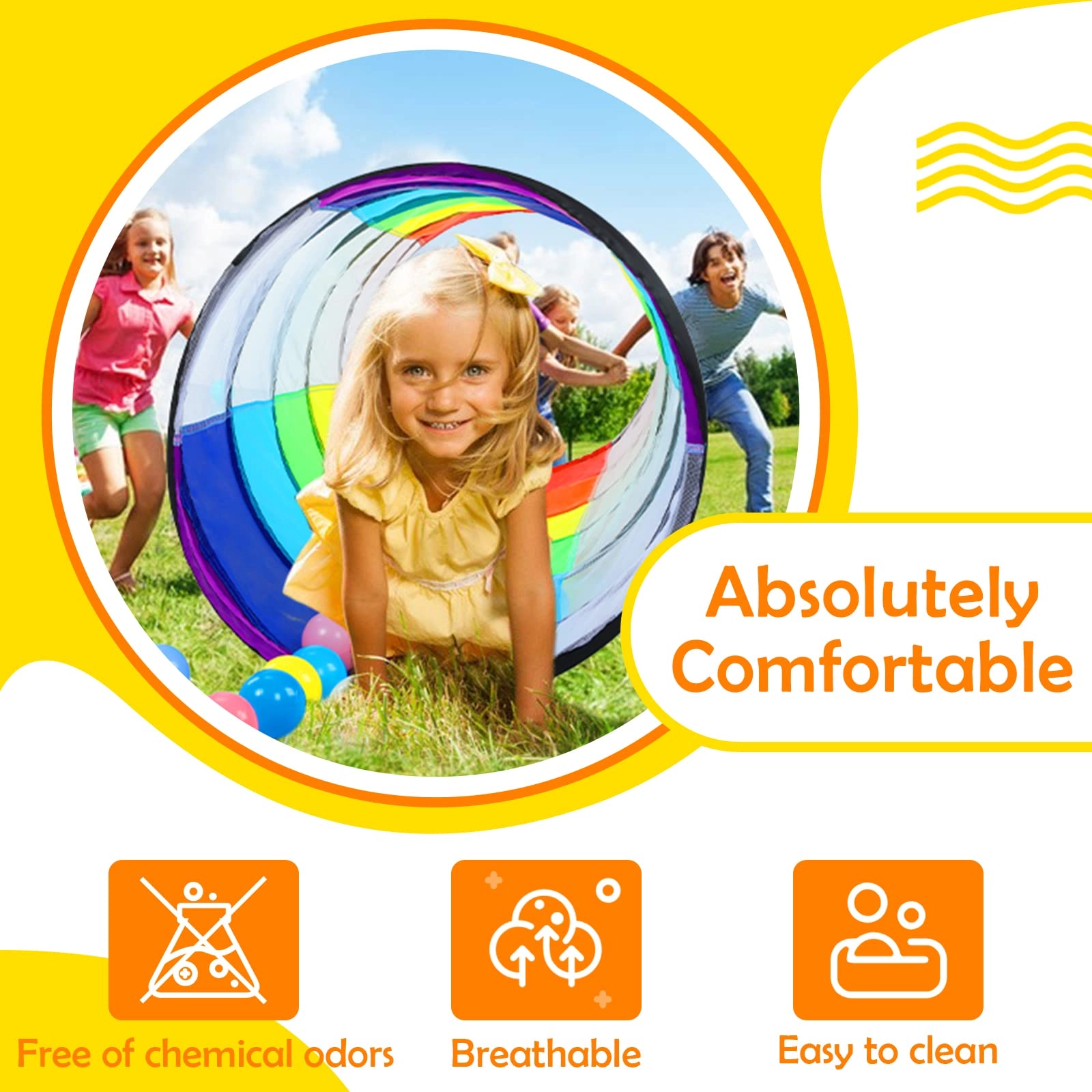 Kids Play Tunnel - Colorful Pop Up Rainbow