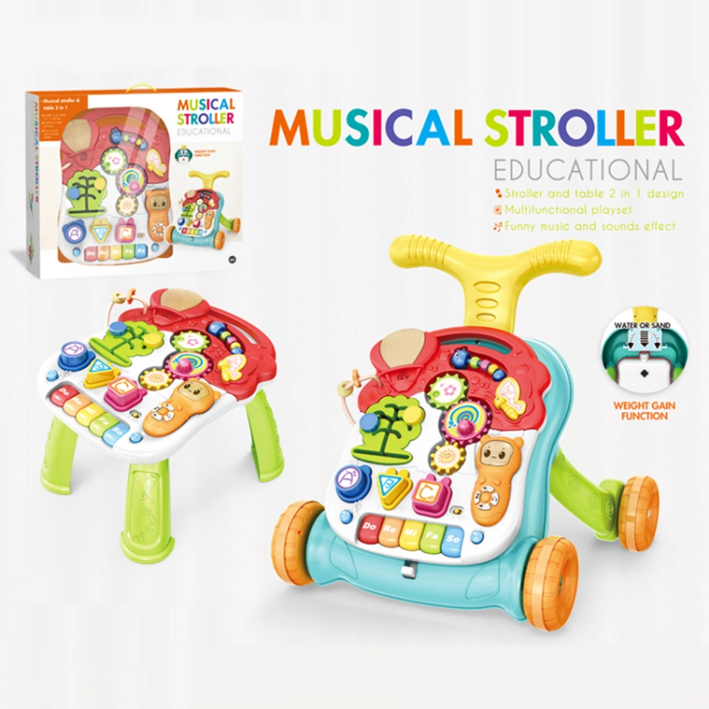 3-In-1 Baby Walker Rotating Chair & Table Playset - Pink Suitable for 6 months and above