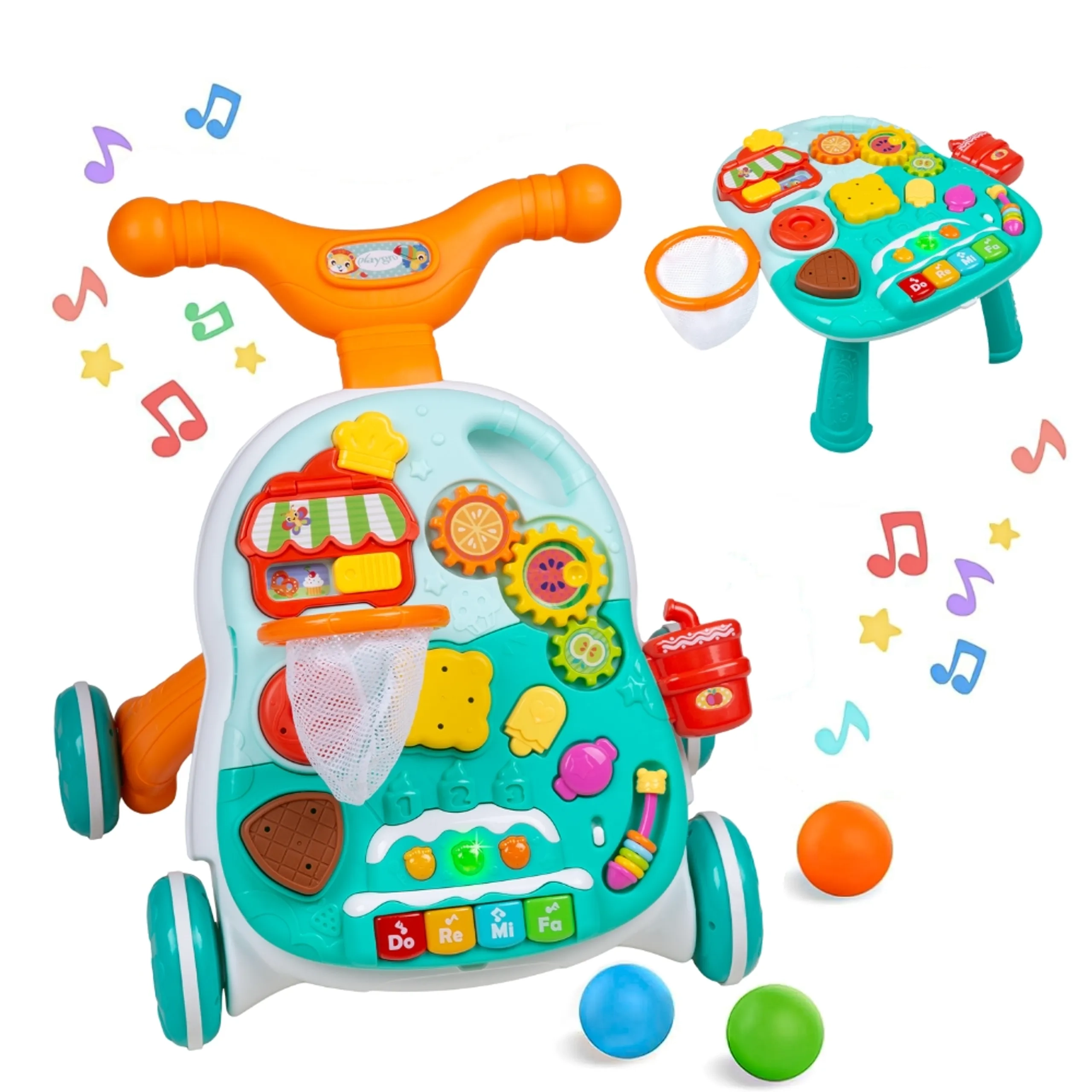 Playgro Mini Mover Table And Walker - 2 in 1 Height-adjustable