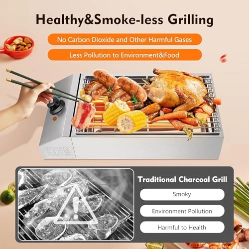 Smokeless BBQ Grill Kebab Machine - 42.5x25.5cm