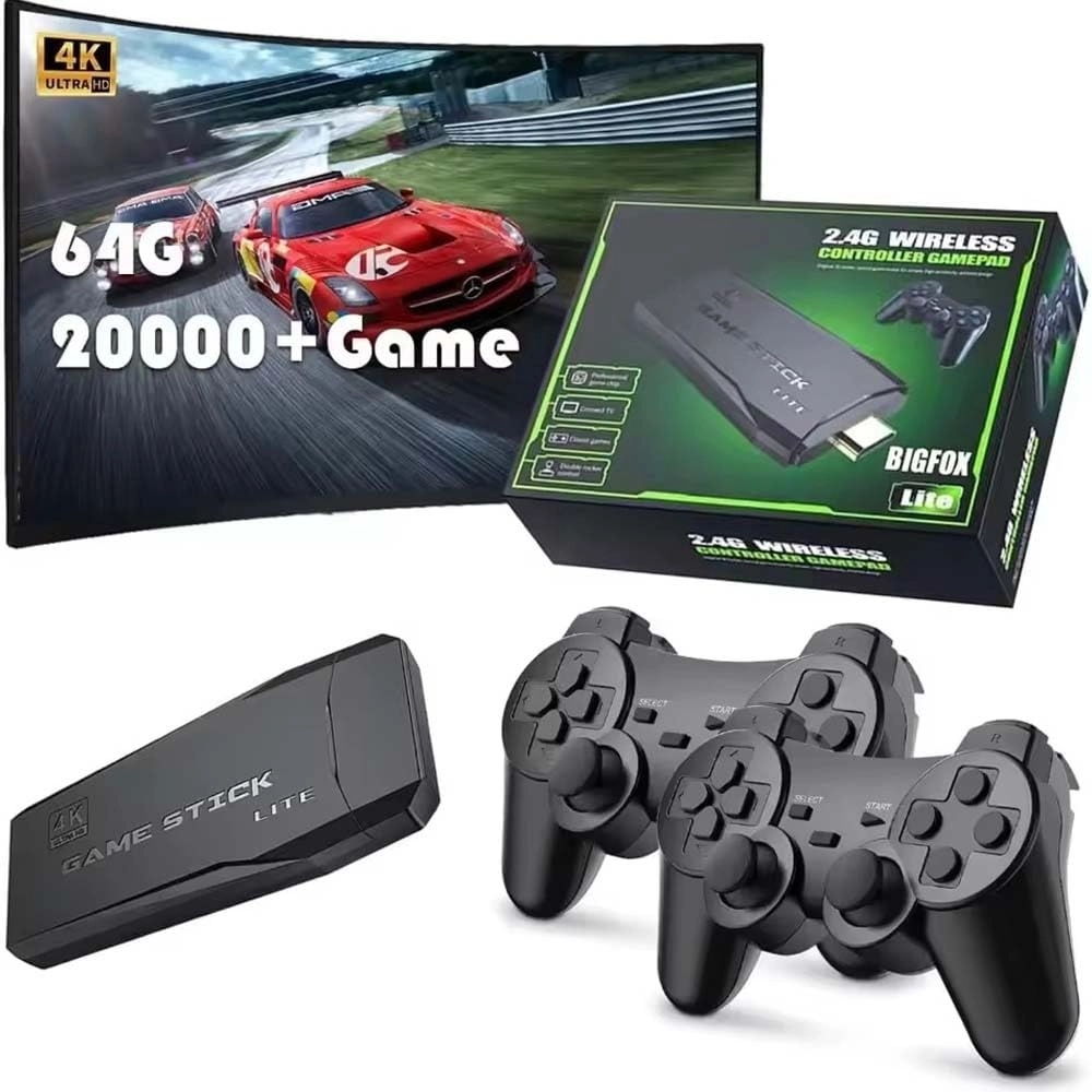 Generic Retro Gaming Console Stick - 20,000+ Games, 23 Emulators, 4K HDMI, 2 Wireless Controllers