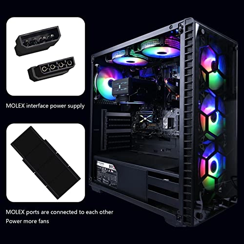 Addressable RGB LED Case Fan - 6 Pack 120mm