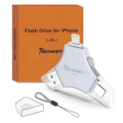 USB 3.0 Flash Drive - USB/Lightning/Type C 256GB