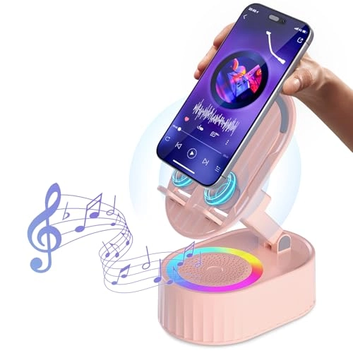 AKLLCCR Wireless Induction Audio Bluetooth Speaker - Phone Holder Colorful Ambient Light