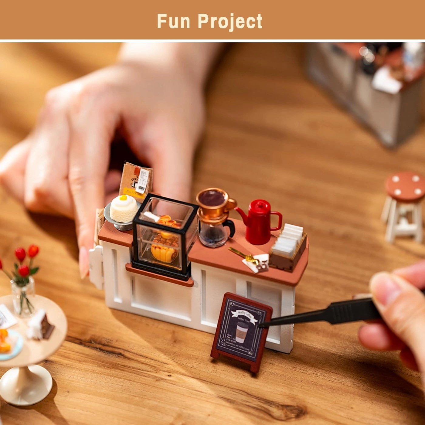 DIY Miniature Dollhouse Kit - Simon's Time Cafe