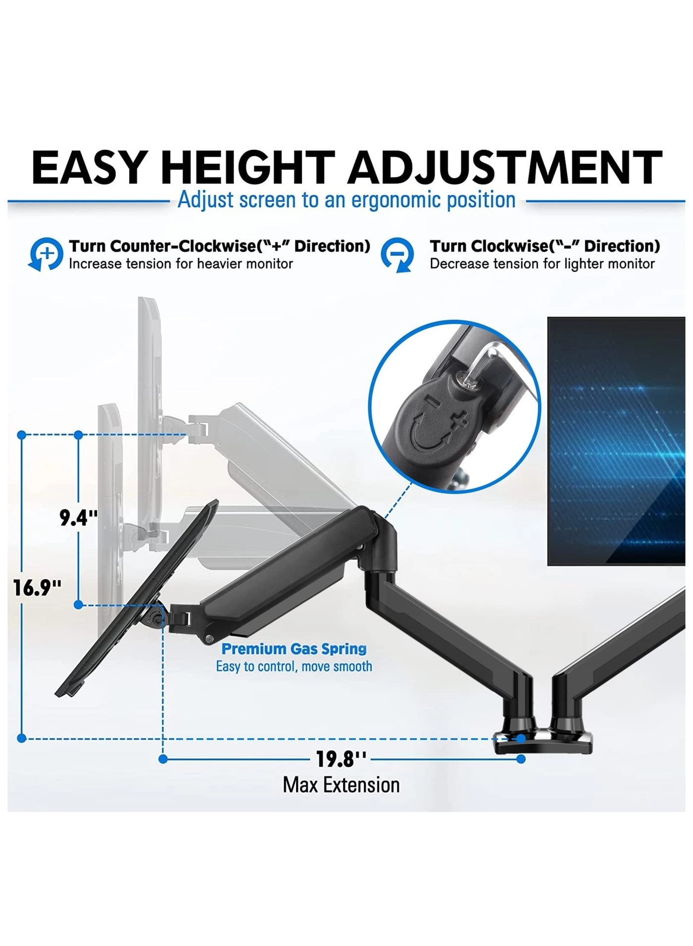 Dual Monitor Stand - 32 inch 75mm x 75mm 100mm x 100mm
