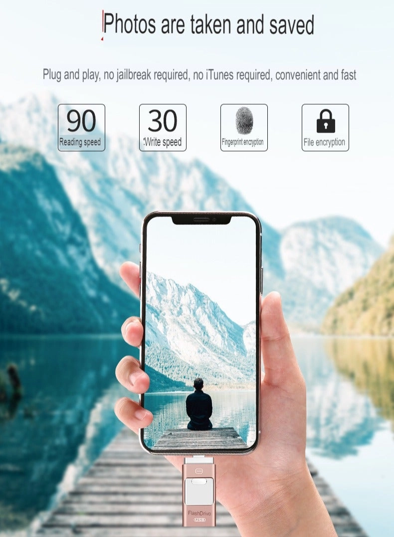 Shock Proof Flash Drive - 3-in-1 64GB
