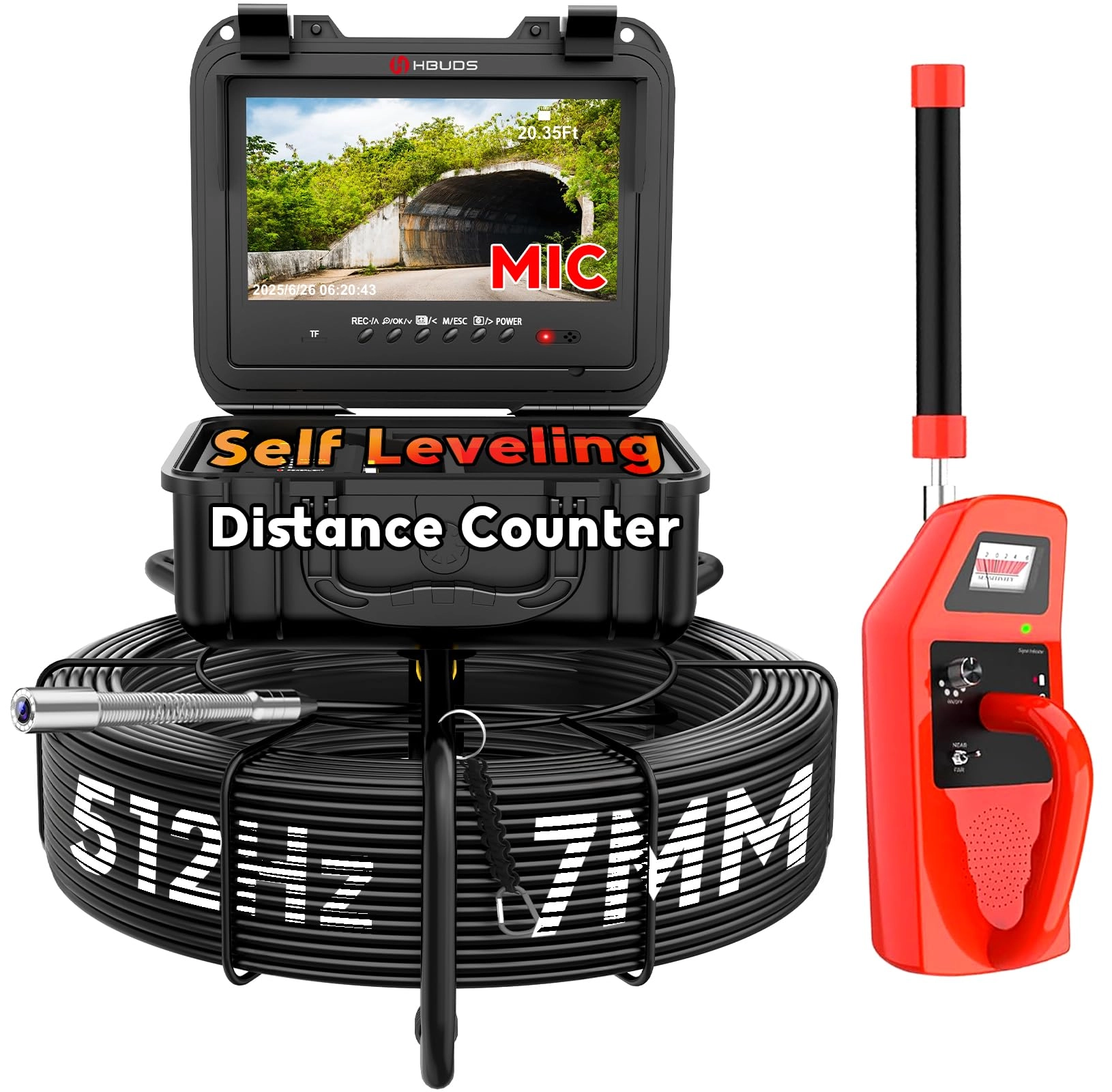 HBUDS Sewer Camera - 300ft 7mm