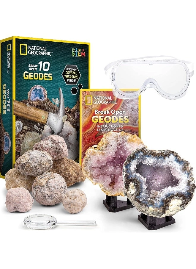 National Geographic Break Open Geodes Kit - 10 pieces Geology