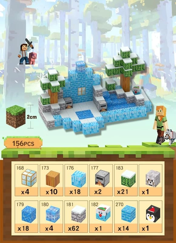 Magnetic Building Blocks - 156 pcs