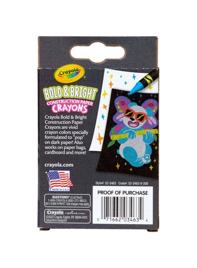 Construction Paper Crayons - Bold & Bright - 24 Pcs