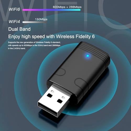 AX900Mbps Wireless Adapter - 2.4GHz 5.8GHz USB Wi-Fi 6