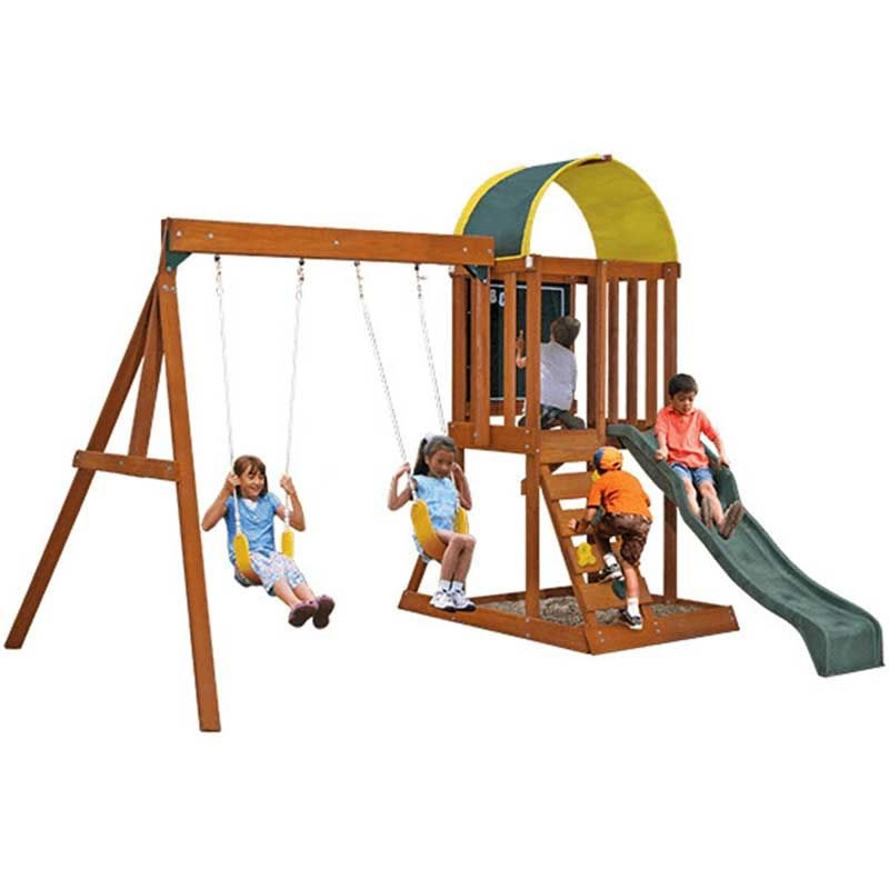 Ainsley - Outdoor wooden swing set holds up to six kids
